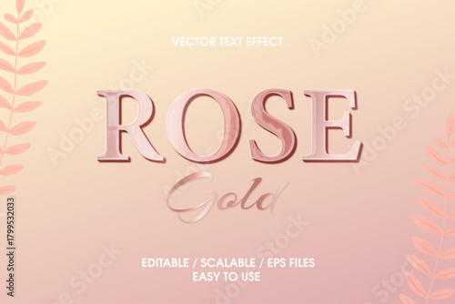 3d rose gold text 