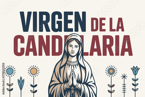 Virgen de la Candelaria Religious Festival Illustration