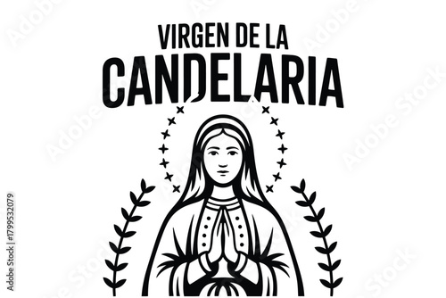 Virgen de la Candelaria Religious Festival Illustration