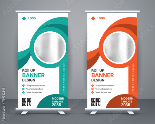 Beautiful business roll up banner design 