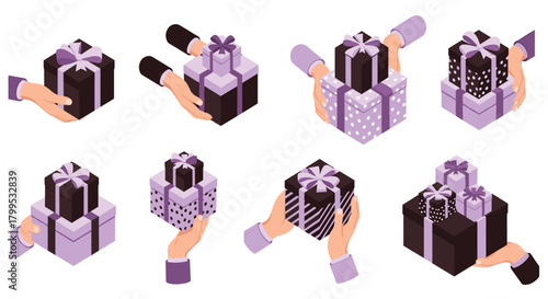 Delivering happiness with beautifully wrapped gifts for special occasions and celebrations, perfect for holiday marketing and festive promotions