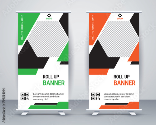 Beautiful business roll up banner design 
