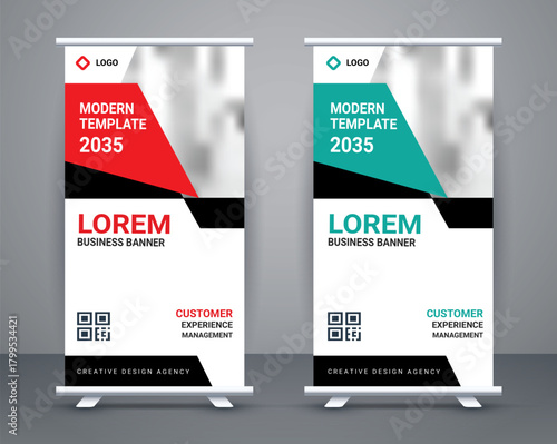 Beautiful business roll up banner design 