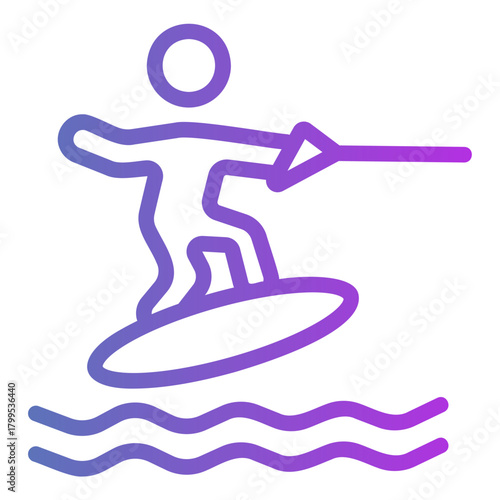 water skiing Gradient icon