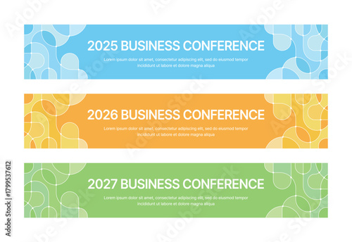 Modern business banner templates with abstract geometric patterns. Perfect for workshops, events, conferences, presentations, or branding projects, combining style and professionalism.