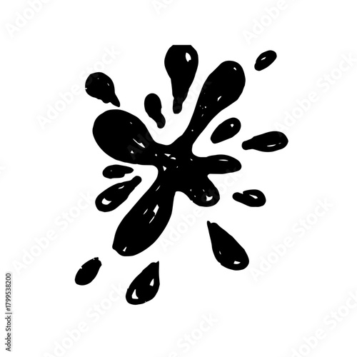 Decorative children's ink blot doodles. Vector graphics.