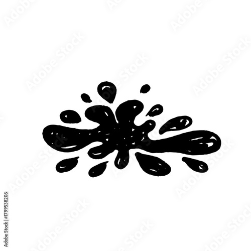 Decorative children's ink blot doodles. Vector graphics.