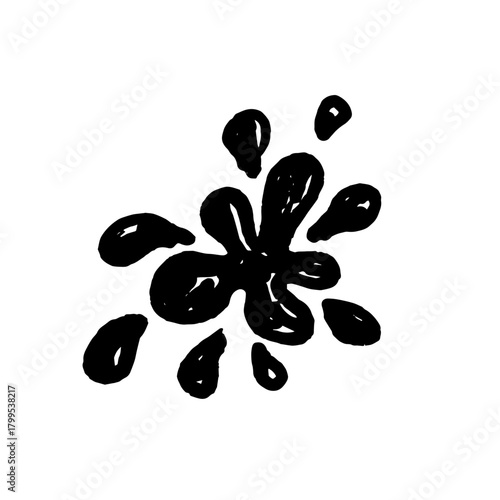 Decorative children's ink blot doodles. Vector graphics.