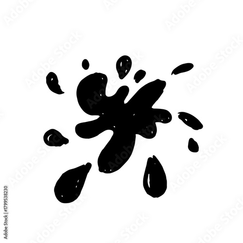 Decorative children's ink blot doodles. Vector graphics.