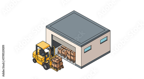 Efficient warehouse operations with forklift loading boxes for fast delivery and supply chain success in logistics and distribution tasks