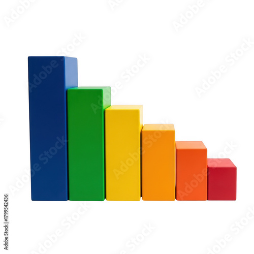 Free Download Colorful bar chart representing data trends and business growth over time transparent background - GFXLoad