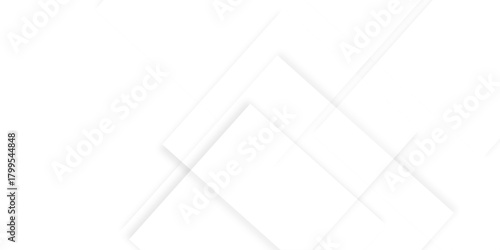 Abstract white background design with layers of textured white transparent material in triangle and squares shapes. White color technology concept geometric line vector white light grey background.	
