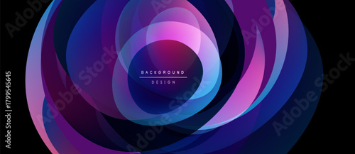 Abstract concentric circles, vibrant purple hues, modern design. Background features text background, design. Smooth gradients create dynamic visual effect.
