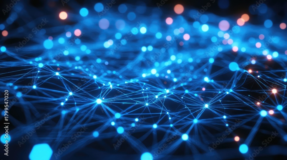 Fototapeta premium Digital network connections forming an abstract technology background