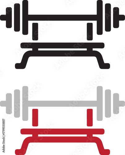  Bench press vector icon