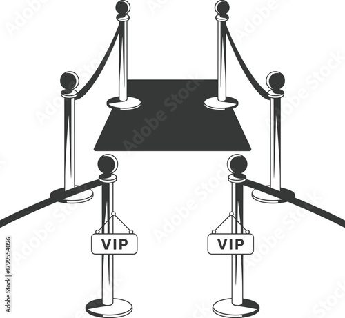 Microphone on stage balanced with justice scales illustration