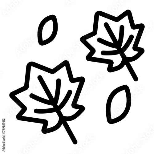 falling leaf Line Icon