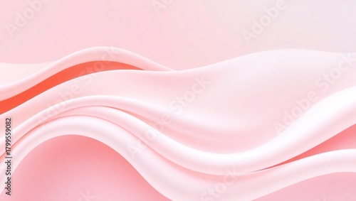 Soft pink fabric waves with subtle orange accent