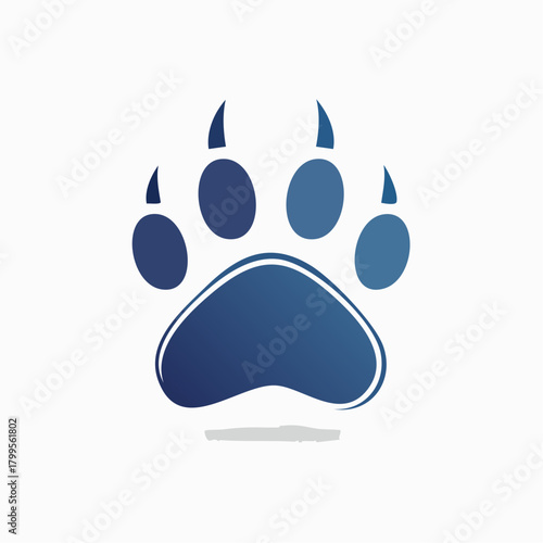 Blue paw print with shadow