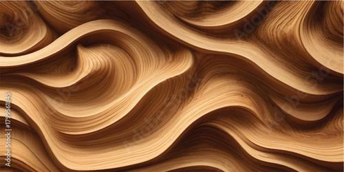 Flowing, liquid chocolate brown silk textile pattern with soft light and golden texture design