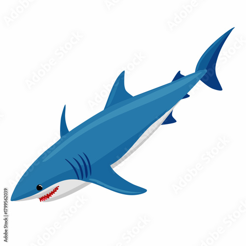 Blue shark with transparent background