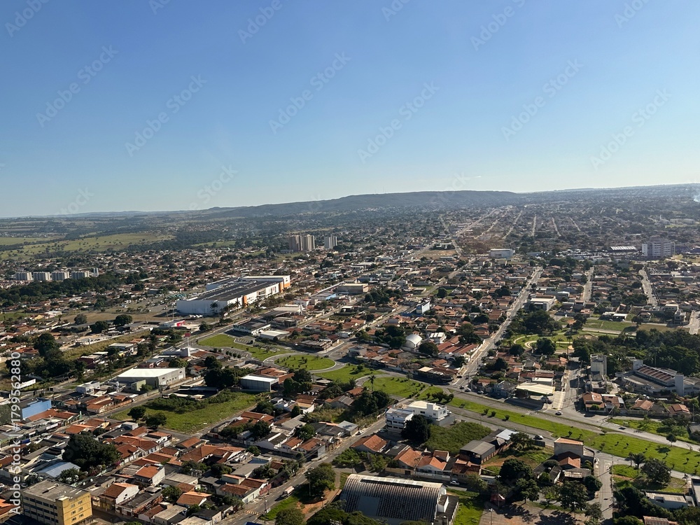 Fototapeta premium Aerial view of Aparecida de Goiania city. Aparecida de Goiania, Goias State, Brazil 