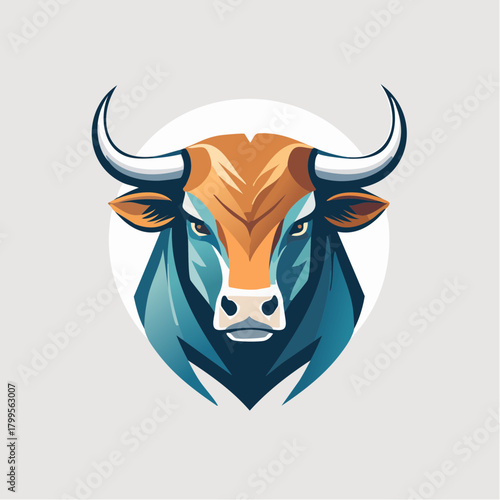 Bull head strong mascot concept