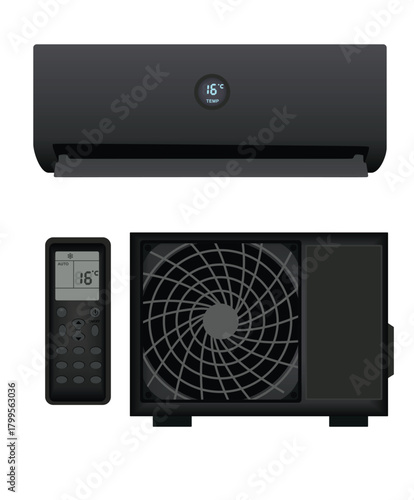 Air conditioner unit. vector illustration	