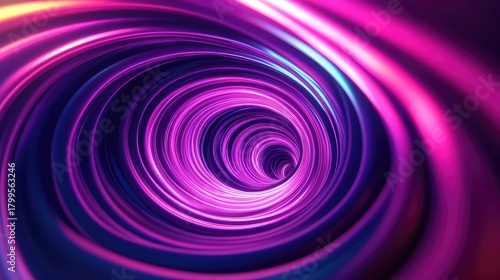 Fototapeta Naklejka Na Ścianę i Meble -  Abstract purple neon light speed vortex tunnel