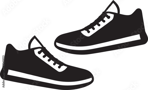 unique Gym shoes silhouette vector icon