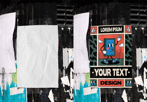 Blank Poster Mockup on Urban Wall in Dublin