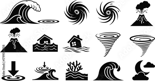 Natural Disasters and Environmental Threat Icons