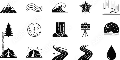 Vector Nature and Outdoor Icons Collection