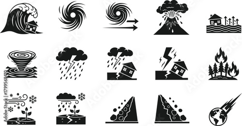 Natural Disasters and Hazard Icons