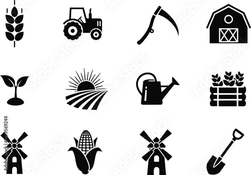 Agriculture and Farming Icons Collection
