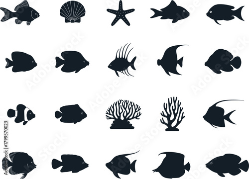 Parachute jump silhouettes, skydiver freefall poses, extreme adventure sport, aviation outdoor activity, flying human figures, cad drawing flat vector illustration