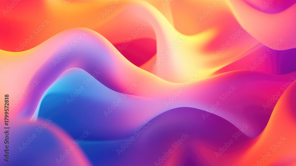Obraz premium Abstract vibrant liquid waves creating a colorful gradient background