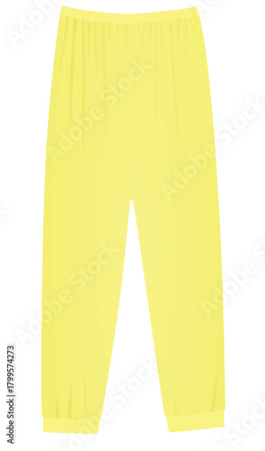 Yellow pajama bottom. vector illustration	
