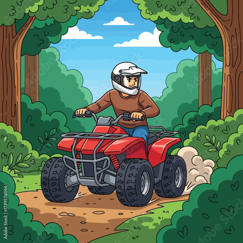 man riding a scooter