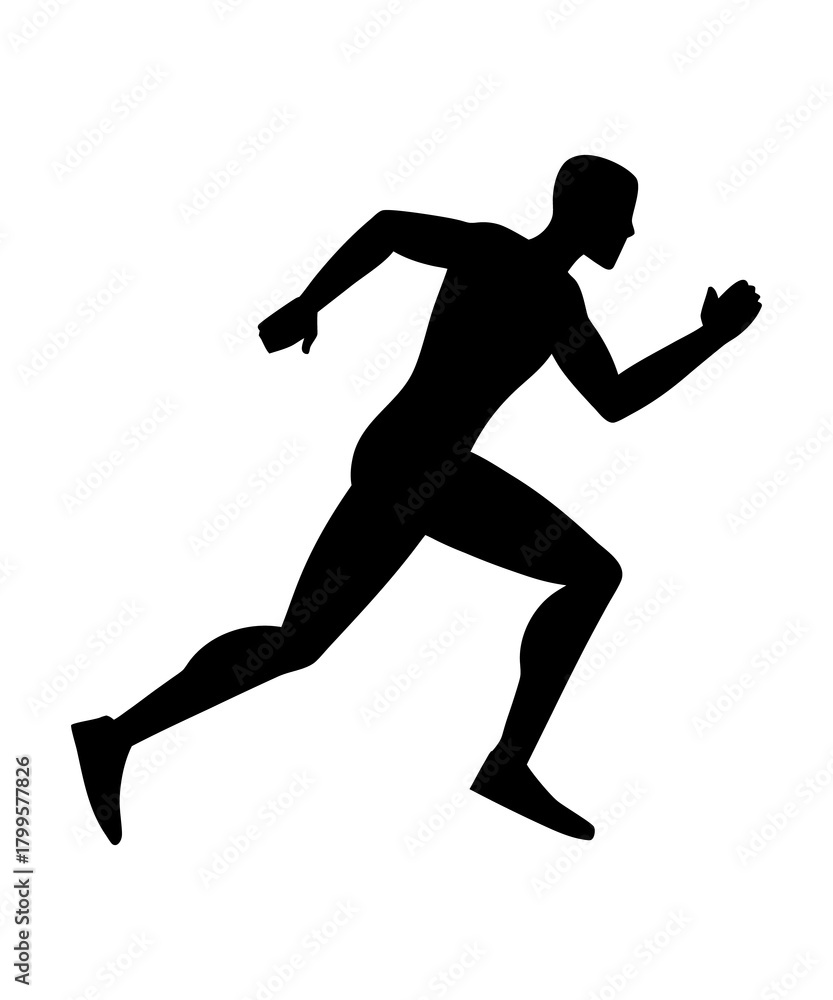 Fototapeta premium Silhouette of a Male Athlete in Motion Depicting Speed Agility and Physical Fitness in a Dynamic and Eye Catching Design
