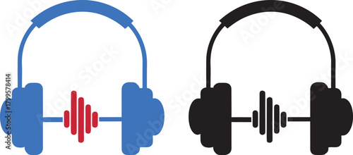 workout music silhouette vector icon