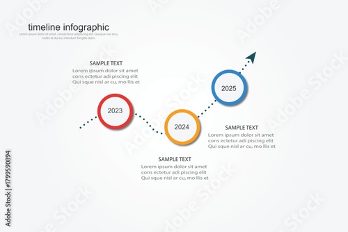 Modern business infographic for company milestones timeline template with flat icons. Easy to use for your website or presentation.