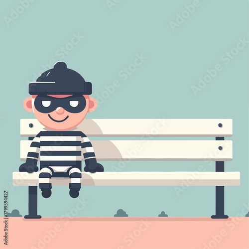 flat illustration of a thief