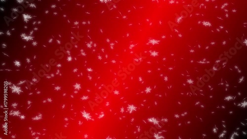 White snow flakes falling down from top to bottom on red gradient background. Abstract background for Merry Christmas, Happy Holidays, Season's greetings, Happy Valentine's day and wedding ceremony.