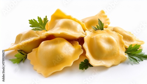 Cheese Ravioli Composition Isolated