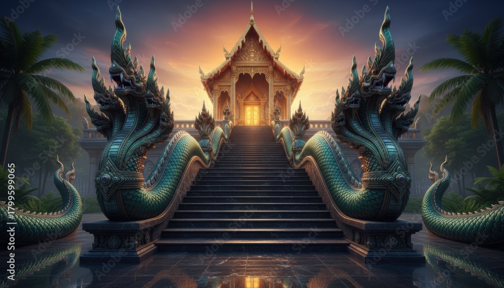 Fototapeta premium The sacred temple of Thailand scene