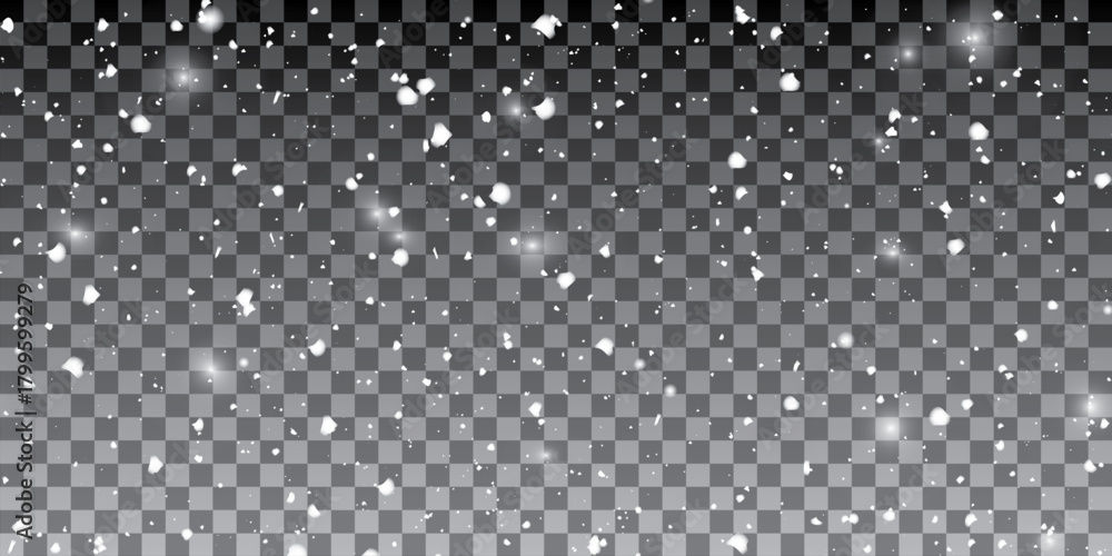 Obraz premium Defocused Snowing on a dark background. 