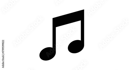 Chic black eighth note duo, perfect for digital music projects, educational materials, or creative branding needs.