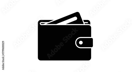 Securely store and access your credit cards and cash with this modern, minimalist wallet icon representing financial transactions and personal finance management.