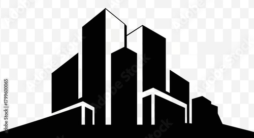 Modern city skyline silhouette showcasing sleek skyscrapers representing urban development and corporate power